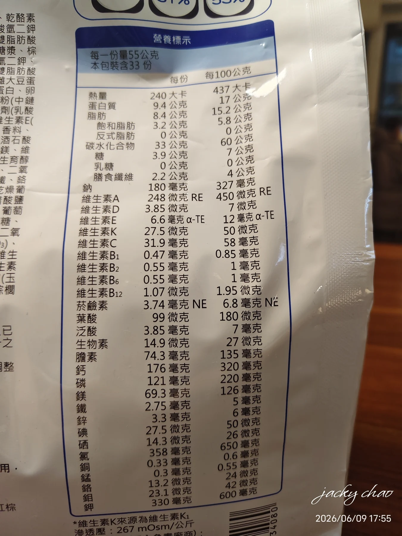 完整營養標示
